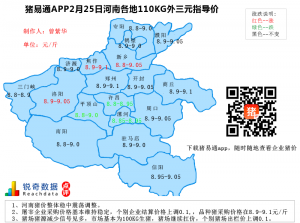 猪易通APP2月25日河南地区外三元价格地图